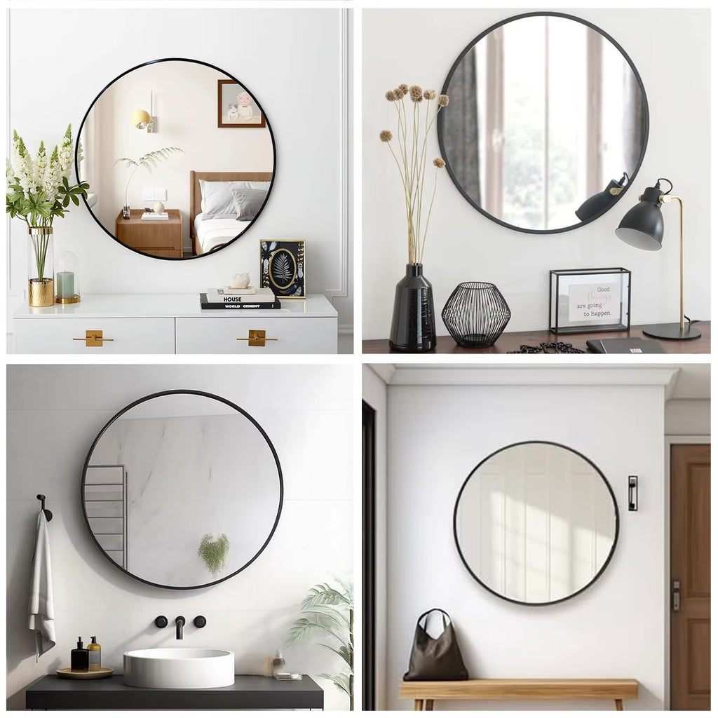 Black Round Wall Mirror